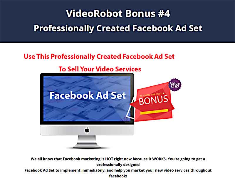 VideoRobot Bonuses from Hugh and Web Dimensions, Inc.